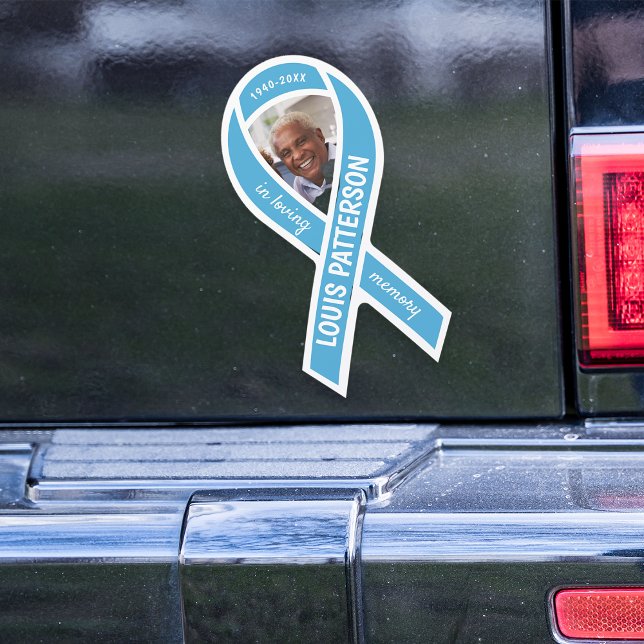 Prostate Cancer Awareness Memorial Photo Ribbon Car Magnet (Creator Uploaded)
