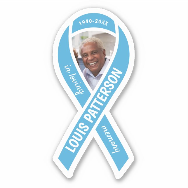 Prostate Cancer Awareness Memorial Photo Ribbon Sticker (Front)