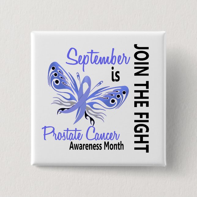 Prostate Cancer Awareness Month Butterfly 3.1 Pinback Button (Front)