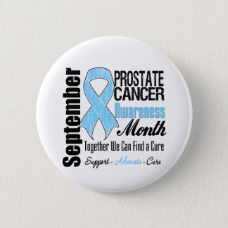 Prostate Cancer Awareness Month Distressed Ribbon Button