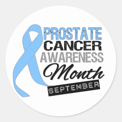 Prostate Cancer Awareness Month Draped Ribbon Classic Round Sticker
