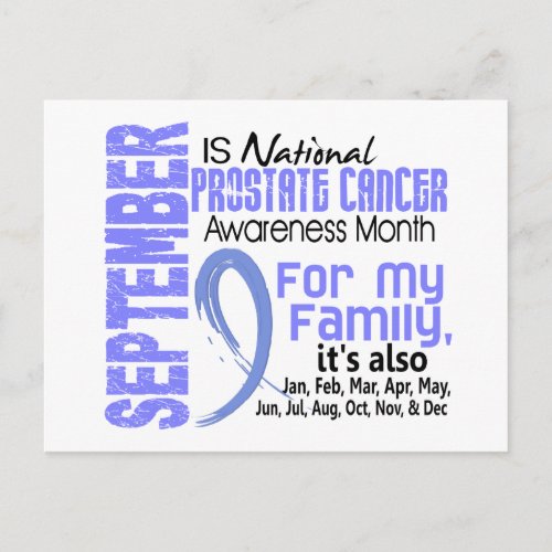 Prostate Cancer Awareness Month For My Family Postcard