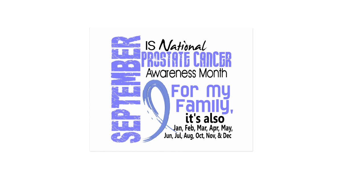 Prostate Cancer Awareness Month For My Family Postcard ...
