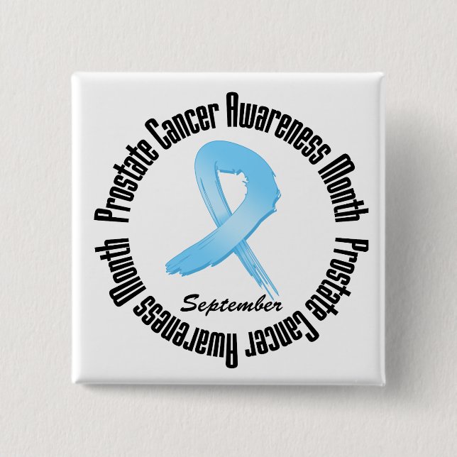 Prostate  Cancer Awareness Month Ribbon Button (Front)