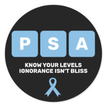Prostate Cancer Awareness PSA  Classic Round Sticker