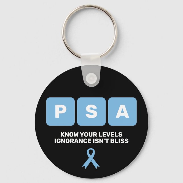 Prostate Cancer Awareness PSA  Keychain (Front)