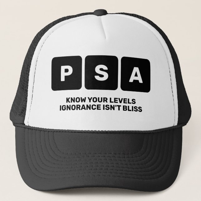 Prostate Cancer Awareness PSA  Trucker Hat (Front)