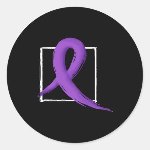 Prostate Cancer Awareness Purple Ribbon  Classic Round Sticker