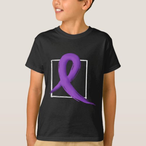 Prostate Cancer Awareness Purple Ribbon  T_Shirt