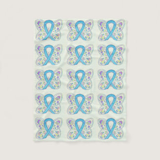 Prostate Cancer Awareness Ribbon Fleece Blanket
