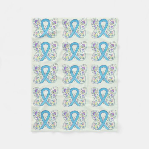 Prostate Cancer Awareness Ribbon Fleece Blanket