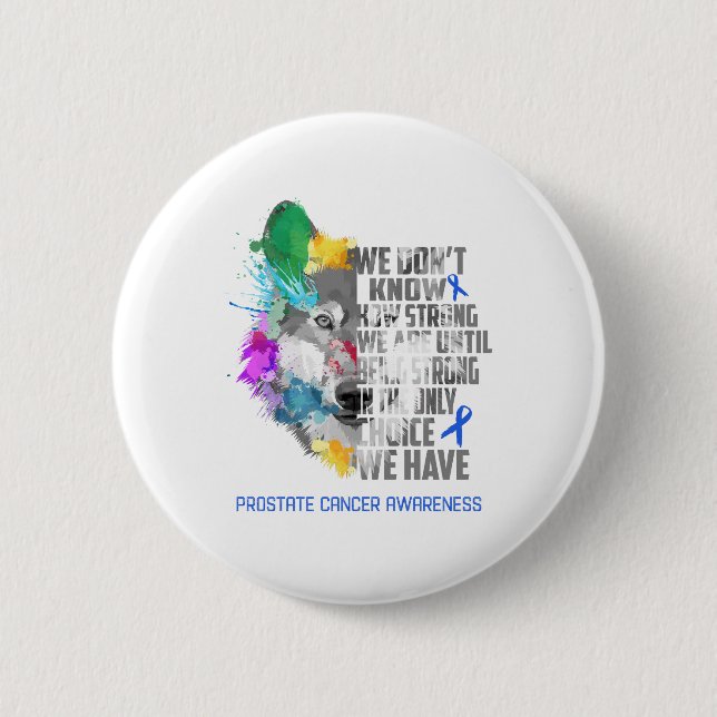 Prostate Cancer Awareness Ribbon Support Gifts Button (Front)