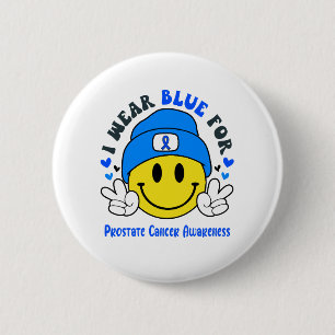 Prostate Cancer Awareness Ribbon Support Gifts Button