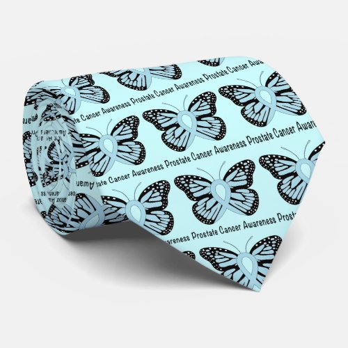 Prostate Cancer Awareness Ribbon with Butterfly Neck Tie