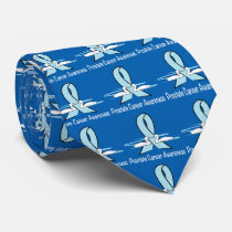 Prostate Cancer Awareness Ribbon with Swans Tie