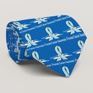 Prostate Cancer Awareness Ribbon with Swans Tie