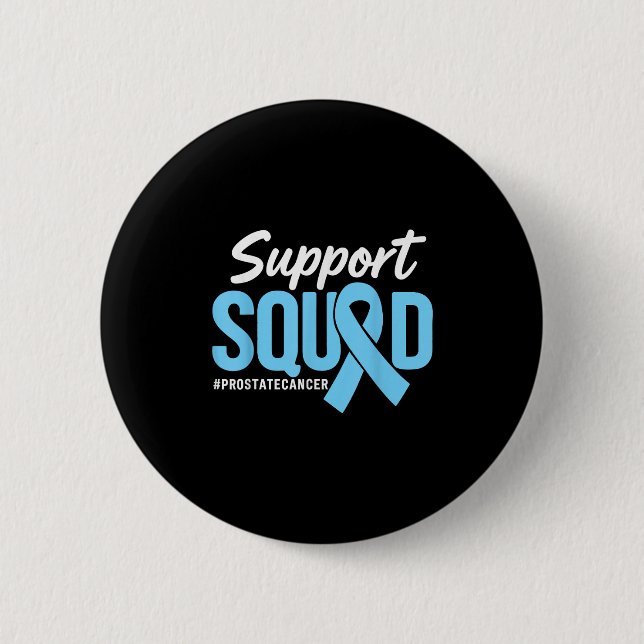 Prostate Cancer Awareness Support Squad Light Blue Button (Front)
