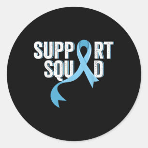 Prostate Cancer Awareness Support Squad Light Blue Classic Round Sticker