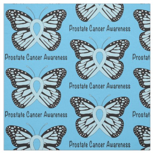 Prostate Cancer Awareness with Butterfly Ribbon Fabric