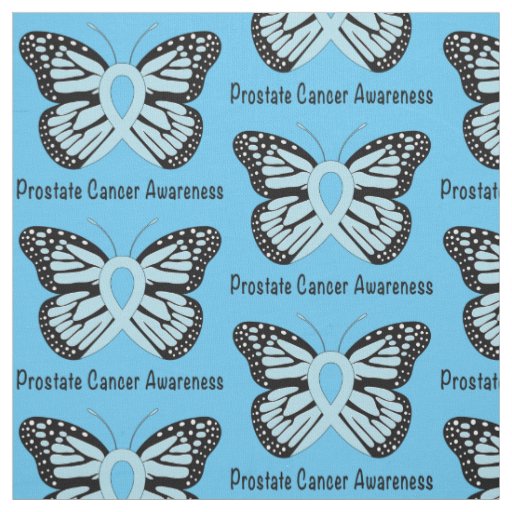 Prostate Cancer Awareness with Butterfly Ribbon Fabric