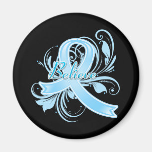 Prostate Cancer  Believe Flourish Ribbon Magnet