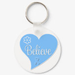 Prostate Cancer Believe Heart Keychain