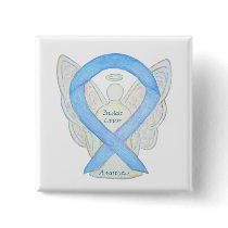 Prostate Cancer Blue Awareness Ribbon Angel Pin