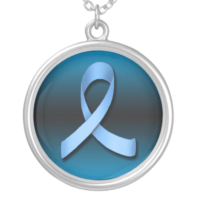 Prostate Cancer Blue Ribbon ~ Necklace (Front)