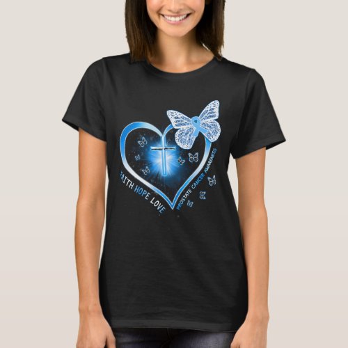 prostate cancer cross heart gift warrior T_Shirt