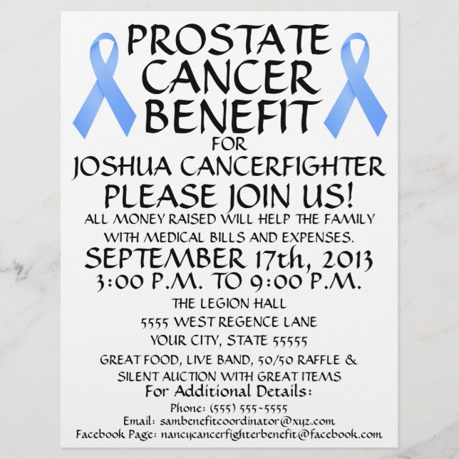 Prostate Cancer Fighter Benefit Flyer (Front)