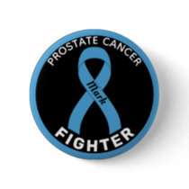 Prostate Cancer Fighter Ribbon Black Button