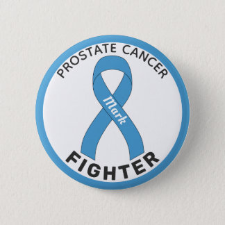 Prostate Cancer Fighter Ribbon White Button