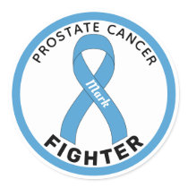 Prostate Cancer Fighter Ribbon White  Classic Round Sticker