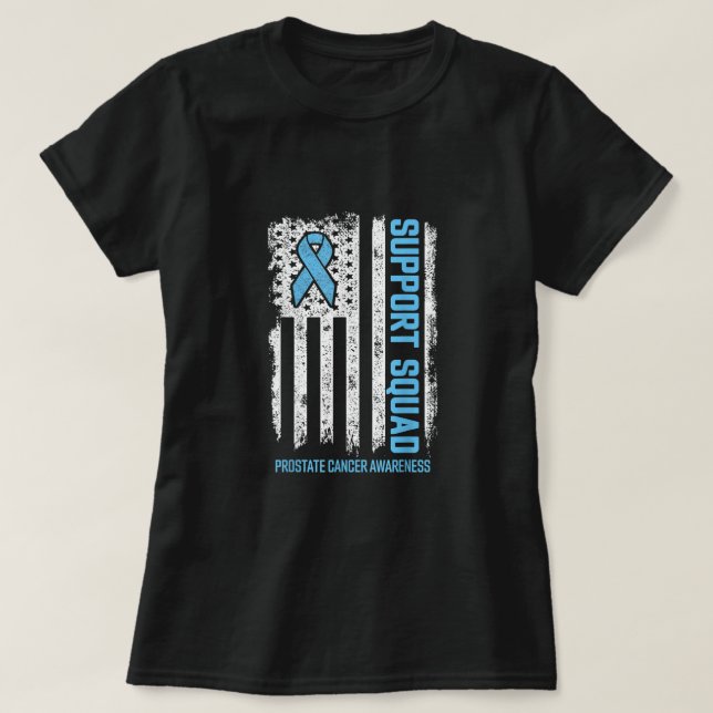 Prostate Cancer Flag Support Squad Prostate Cancer T-Shirt (Design Front)