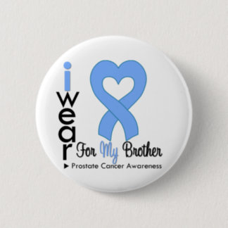 Prostate Cancer Heart Ribbon BROTHER Button