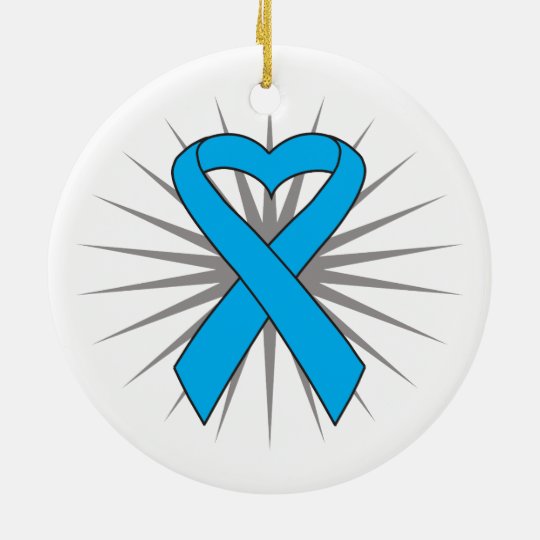 Prostate Cancer Heart Ribbon Ceramic Ornament | Zazzle.com