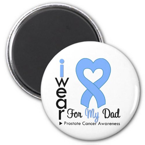 Prostate Cancer Heart Ribbon DAD Magnet