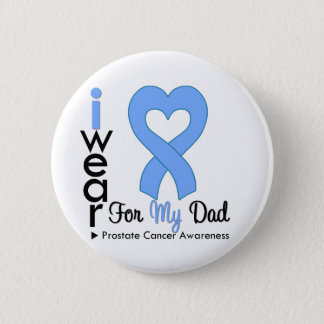 Prostate Cancer Heart Ribbon DAD Pinback Button