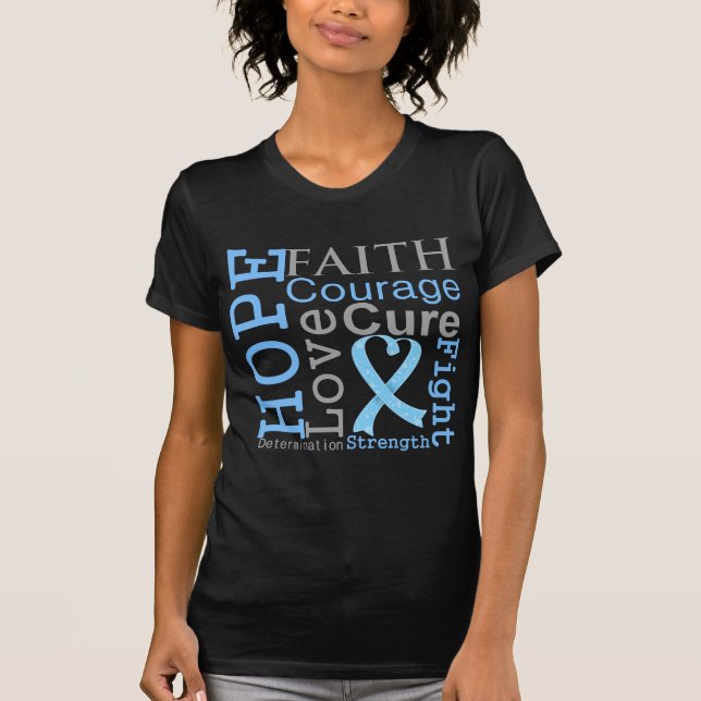 Prostate Cancer Hope Faith Motto T-Shirt (Front)