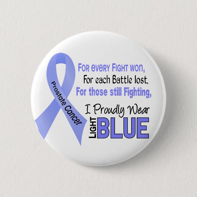 Prostate Cancer I Proudly Wear Light Blue 1 Button (Front)