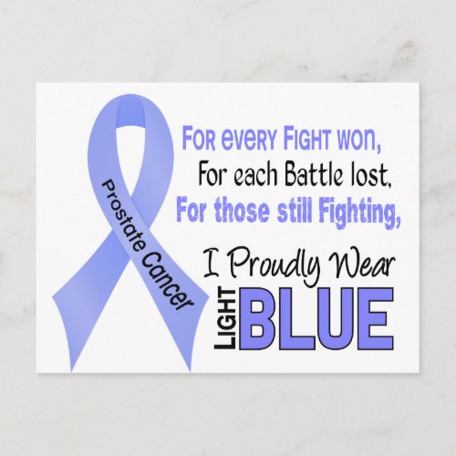 Prostate Cancer I Proudly Wear Light Blue 1 Postcard