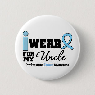 Prostate Cancer I Wear Light Blue Uncle Pinback Button