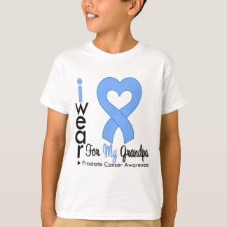 Prostate Cancer Light Blue Heart Ribbon GRANDPA T-Shirt