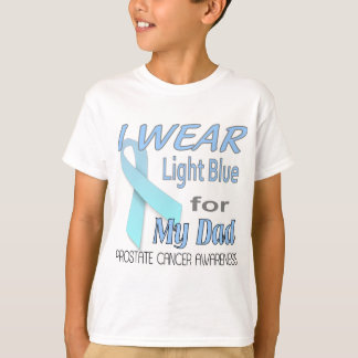 Prostate Cancer Light Blue Ribbon Awareness Logo T-Shirt