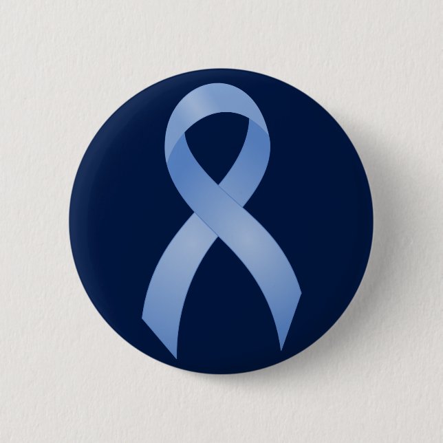 Prostate Cancer Light Blue Ribbon Button (Front)