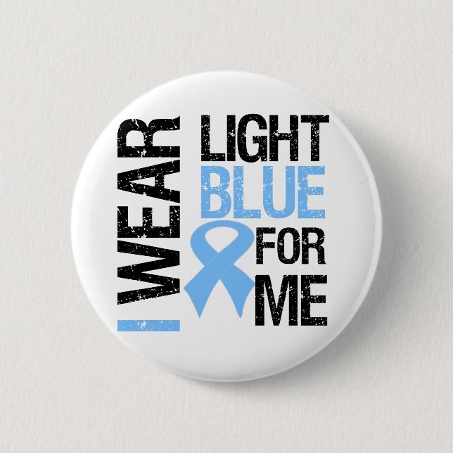 Prostate Cancer Light Blue Ribbon For Me Pinback Button (Front)