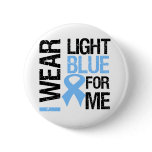Prostate Cancer Light Blue Ribbon For Me Pinback Button