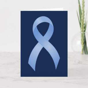 Prostate Cancer Light Blue Ribbon Letterpress Thank You Card