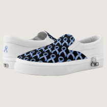 Prostate Cancer - Light Blue Ribbon Slip-On Sneakers