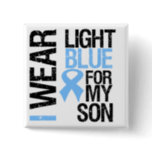 Prostate Cancer Light Blue Ribbon Son Pinback Button